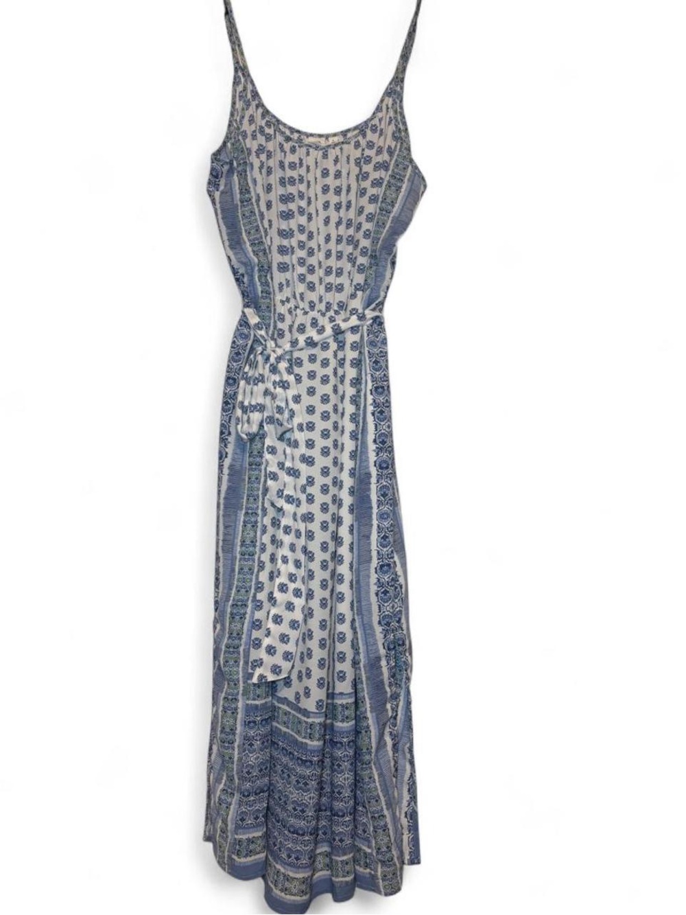 Gap Folk Art White/Blue Floral Maxi Dress